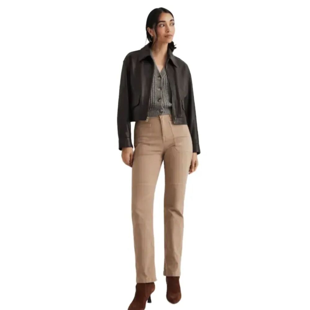 Madewell Tan '90s Straight Utility Pant in Garment-Dyed Canvas Women's 24